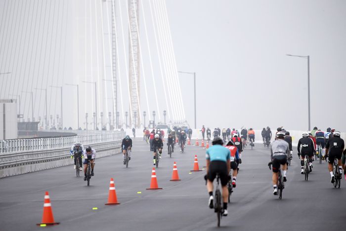 인천경제자유구역청, 제3연륙교 상부 최초 개방… '듀애슬론' 대회 개최