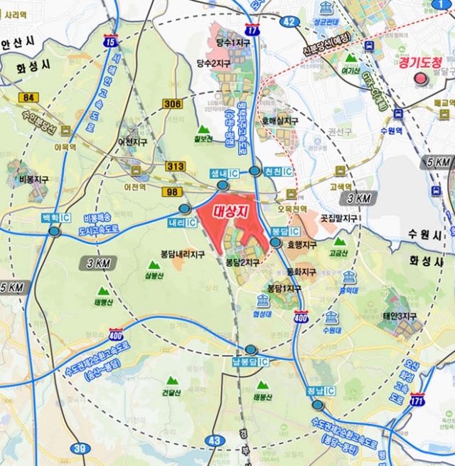 국토교통부, 화성봉담3지구 지구계획 확정