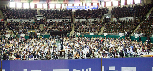 ▲ 27일 국민행동본부가 주최한 '노무현 단죄국민궐기대회'에 참석한 내빈들 