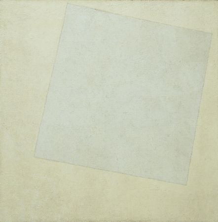 ▲ 카지미르 말레비치(Kazimir Malevich, 1878-1935)  <br />‘흰 사각형’ (White on white,1917)▶도저히 그림으로 표현할 수 없는 것을 표현하기 위해 말레비치는 그냥 하얀 색의 사각형을 그렸다.ⓒ 뉴데일리
