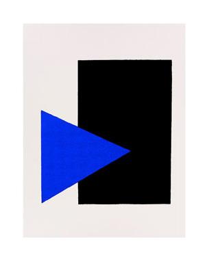 ▲ 카지미르 말레비치(Kazimir Malevich, 1878-1935) <br />‘검은 장방형과 푸른 삼각형’ (Black rectangle and blue triangle) (1915)▶말레비치는 이 그림을 시작으로 순수 기하학적 추상예술론을 표방했다. ‘절대주의’(suprematisme)라고 불리는 미술운동의 시작이었다. ⓒ 뉴데일리