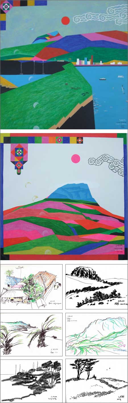 ▲ 제주 아리랑 작품 및 스케치 ⓒ 뉴데일리