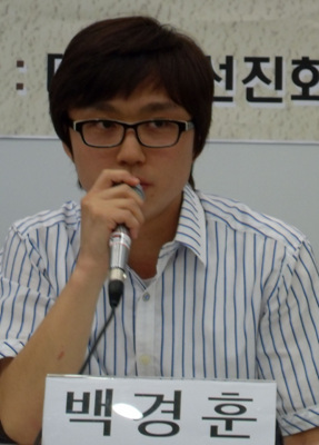 ▲ 토론하는 백경훈 전북대 북한인권동아리 'NK Shouting' 교육팀장. ⓒ 뉴데일리