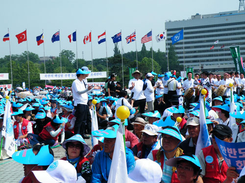 ▲ 자유총연맹은 4일 오후 3시 서울 용산전쟁기념관에서 '북한 핵실험 범국민 규탄대회'를 열었다 ⓒ 뉴데일리