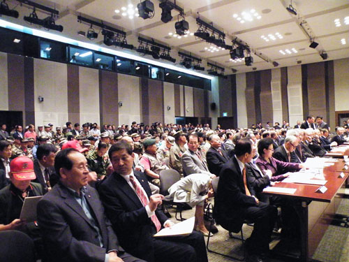 ▲ '북핵폐기.한미연합사 해체반대'기자회견에 참석한 내빈들 ⓒ 뉴데일리 