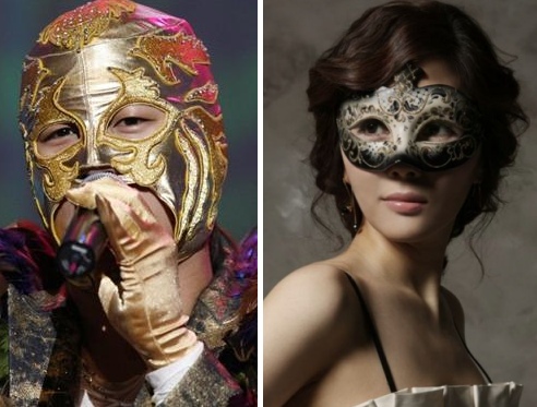 ▲ 복면 쓴 트로트가수의 에피소드를&nbsp;다룬 영화 '복면달호'의 한 장면(좌)과 얼굴없는 가수로 알려진 라니 장영란(우).