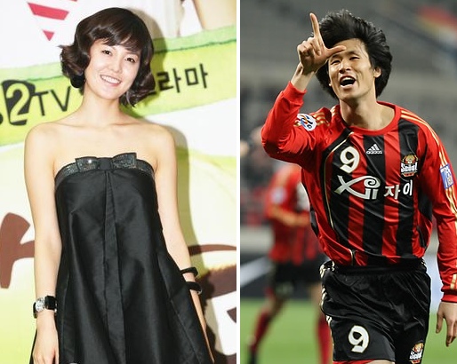 ▲ 올 12월에 결혼할 것으로 알려진 정조국(우), 김성은(좌) 커플.&nbsp; ⓒ 연합뉴스