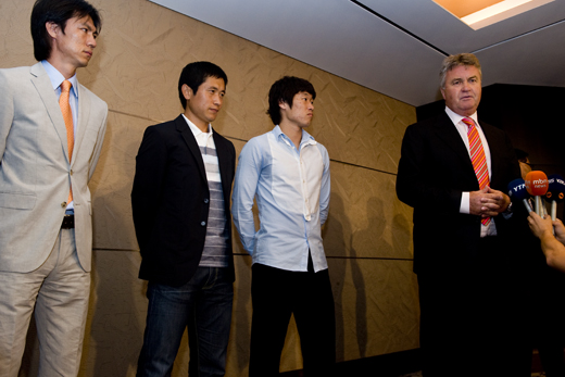 ▲ 히딩크 감독은 (한국 선수)해외진출의 성공적 사례로 주저없이 박지성 선수와 이영표 선수를 꼽았다.&nbsp; ⓒ 뉴데일리