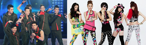 ▲ 그룹 '2PM'(왼)과 '포미닛'. ⓒ 연합뉴스