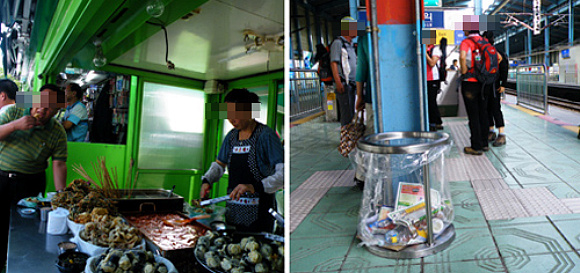 ▲ 상록수역 앞에서 분식을 팔고 있는 가게주인은 민주당 거리투쟁에 부정적 반응을 보이며 