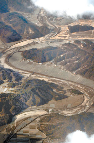 ▲ 겨울 가뭄으로 신음하는 임하댐. ⓒ 뉴데일리