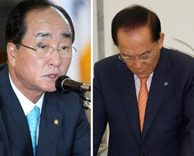 ▲ 자유선진당 심대평 대표(좌)-이회창 총재(우) ⓒ연합뉴스