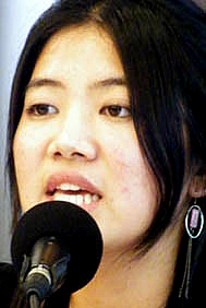 ▲ 북한인권청년학생연대 주최로 24일 '북한인권운동의 국제적 연대와 대학생의 역할'에서 '북한인권유린의 실태'를 보고한 탈북자 김금주씨 ⓒ 뉴데일리