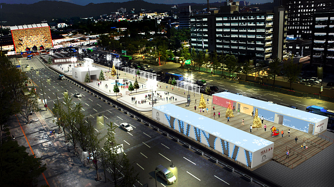 ▲ 아이스링크 조감도(경복궁 광화문 방향)ⓒ서울시