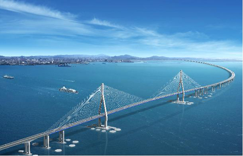 ▲ 인천대교 주탑 전경 