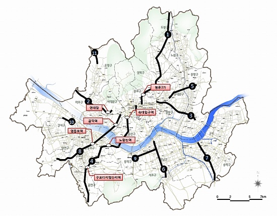 ▲ 중앙정류소 전기히터 시범설치 위치ⓒ서울시