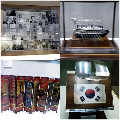 ▲ 박 전 대통령 취임사에서 선물로 받은 신문기사 스크랩. 이 스크랩에는 국민을 위해 자주 국방의 기틀을 다지고 외교활동에 힘써 달라는 의미가 담겨있다(시계방향 첫번째), 리처드 닉슨 미국 대통령이 선물한 아폴로11호의 월석 기념패(세번째),베트남 티우 대통령이 선물한 베트남풍속도 목제병풍(네번째) ⓒ 뉴데일리