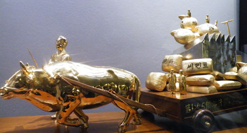 ▲ 박정희 전 대통령이 취임 축하선물로 받은 '우차금동상' ⓒ 뉴데일리 