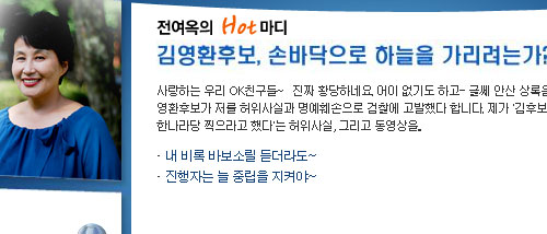 ▲ 전여옥 한나라당 의원이 23일 자신의 홈페이지에 10·28 경기 안산상록을 국회의원 재선거에 출마한 민주당 김영환 후보의 검찰고발에 대한 심경을 올렸다. ⓒ전여옥 의원 홈페이지 캡쳐