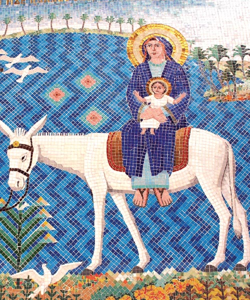 아기 예수 이집트 피난의 모자이크 벽화(무알라카 교회).