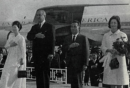 ▲ 지난 1966년 10월 한국을 방문한 린든 존슨 당시 미국 대통령 내외와 박정희 당시 대통령 내외 ⓒ 연합뉴스