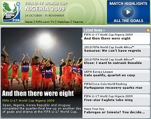 ▲ 한국팀의 승전보를 전하는 FIFA 홈페이지&nbsp;