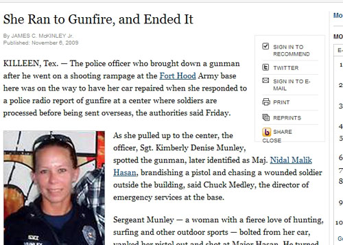 ▲ 먼리의 활약상을 보도한 미 뉴욕타임스 인터넷판. ⓒ 뉴데일리