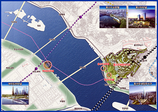 ▲ 여의도 터미널과 용산 터미널 조감도ⓒ서울시