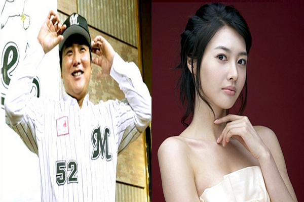 ▲ 국민타자 김태균(좌·미니홈피 캡처)과 탤런트 왕지혜(우·소속사 이미지 캡처)가 열애설에 휩싸였다.