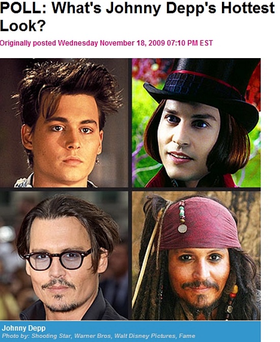 ▲ 피플닷컴은 조니뎁의 가장 섹시한 매력은 무엇인가라는 온라인 설문조사를 실시했다ⓒ피플닷컴