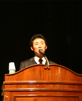 ▲ 북한의 변화를 강연중인 'NK지식인연대' 미디어부장 김대성씨 ⓒ 뉴데일리 