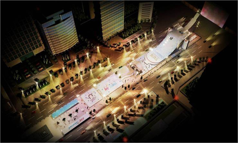 ▲ 11일 개막하는 '2009 서울 스노우잼' 개최를 위해 서울 광화문광장에 설치된 스노보드 점프대. ⓒ뉴데일리 