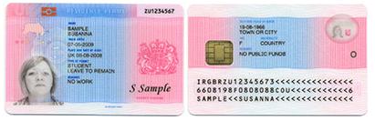 ▲ 학생비자&nbsp;연장시&nbsp;발급되는&nbsp;ID카드 앞, 뒤 ⓒ 뉴데일리