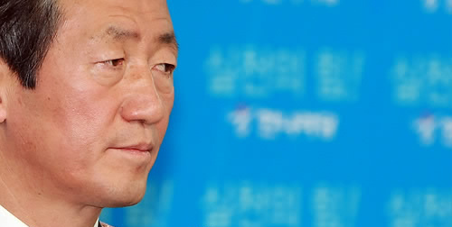 ▲ 지난 15일 대표 취임 100일을 맞아 기자회견을 한 정몽준 한나라당 대표 ⓒ연합뉴스