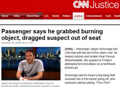 ▲ 네델란드 영화감독 슈링거의 영웅담을 보도한 CNN 캡쳐. 