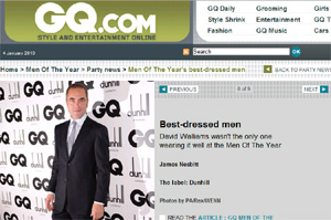 ▲ 2010년 ‘가장 옷을 잘 입는 남자’로 로버트 패틴슨이 꼽혔다. ⓒ GQ 인터넷판 캡쳐 