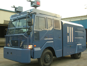 ▲ 대지정공이 인도네시아에 수출한 물대포차 워터캐논 ⓒ대지정공 제공