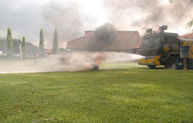 ▲ 물대포 분사 장면