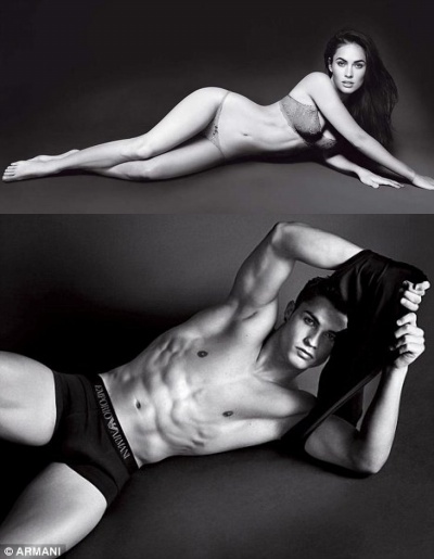 ▲ 아르마니 새모델 메간폭스(위)와 호날두(아래)ⓒ 아르마니
