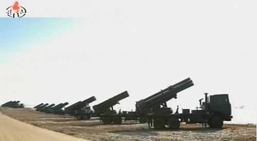 ▲ 조선중앙TV가 17일 공개한 240mm 방사포 차량 ⓒ연합뉴스