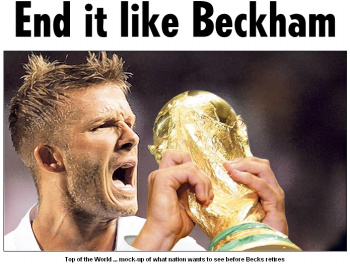 ▲ 베컴의 월드컵 이후 은퇴를 보도한 더선 ⓒ 더선 기사캡쳐