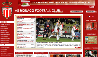 ▲ 리옹을 물리치고 프랑스 FA컵 16강에 진출한 소식을 전하고 있는 모나코 홈페이지.