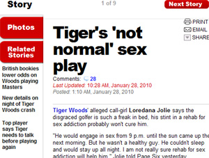 ▲ 뉴욕포스트의 졸리 인터뷰 지면 ⓒ 