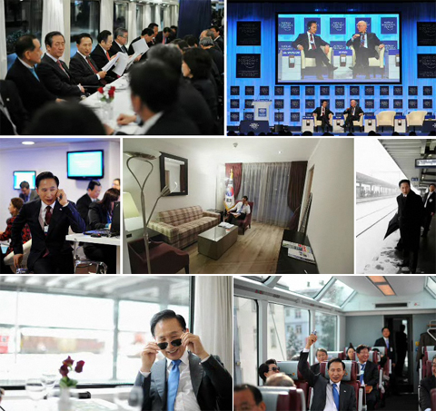 ▲ 청와대가 1일 최근 스위스 다보스에서 열린 세계경제포럼(WEF, 다보스 포럼)에 참석한 이명박 대통령의 비공개 사진을 블로그를 통해 공개해 화제다. ⓒ 뉴데일리
