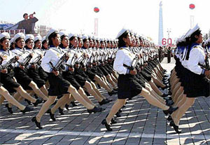 ▲ 시가행진을 하는 북한의 여군들. @자유북한방송 제공  