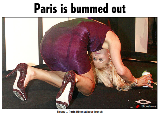 ▲ 패리스 힐튼의 추태를 보도한 영국 대중지 '더 선'