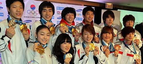 ▲ 2010 밴쿠버동계올림픽, 한자리에 모인 메달리스트 ⓒ 연합뉴스