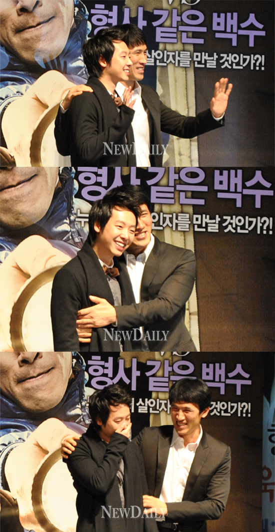 ▲ 영화 '반가운 살인자'의 두 주인공&nbsp;유오성(우)과 김동욱(좌) ⓒ 뉴데일리