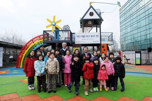 ▲ 국립중앙박물관에 생긴 친환경 어린이 에너지 놀이터 ⓒ뉴데일리<=현대건설 제공>