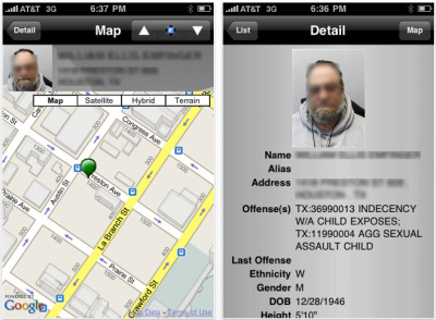 ▲ 성범죄자의 위치를 GPS 애플리케이션으로 확인한다 ⓒ 뉴데일리